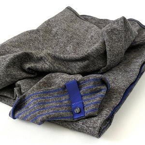 lululemon Vinyasa Scarf Parallel Stripe Pigment Blue Heathered Black Gray Snap
